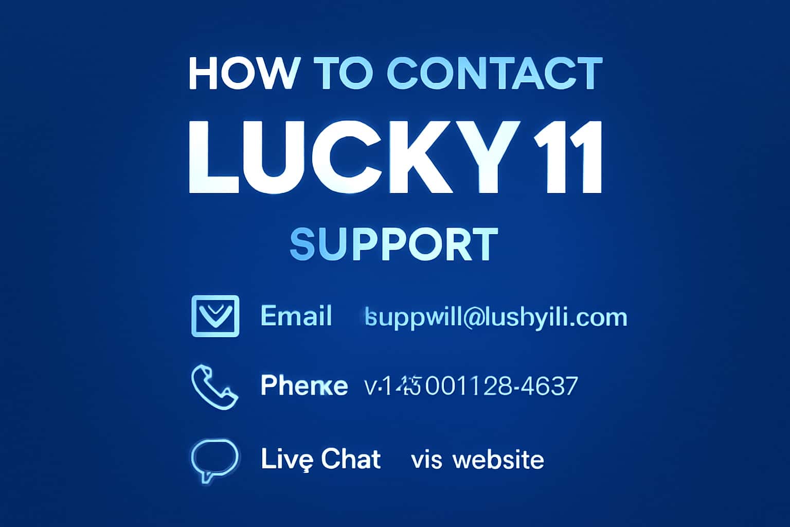 Visual representation of contacting Lucky 11 Support.