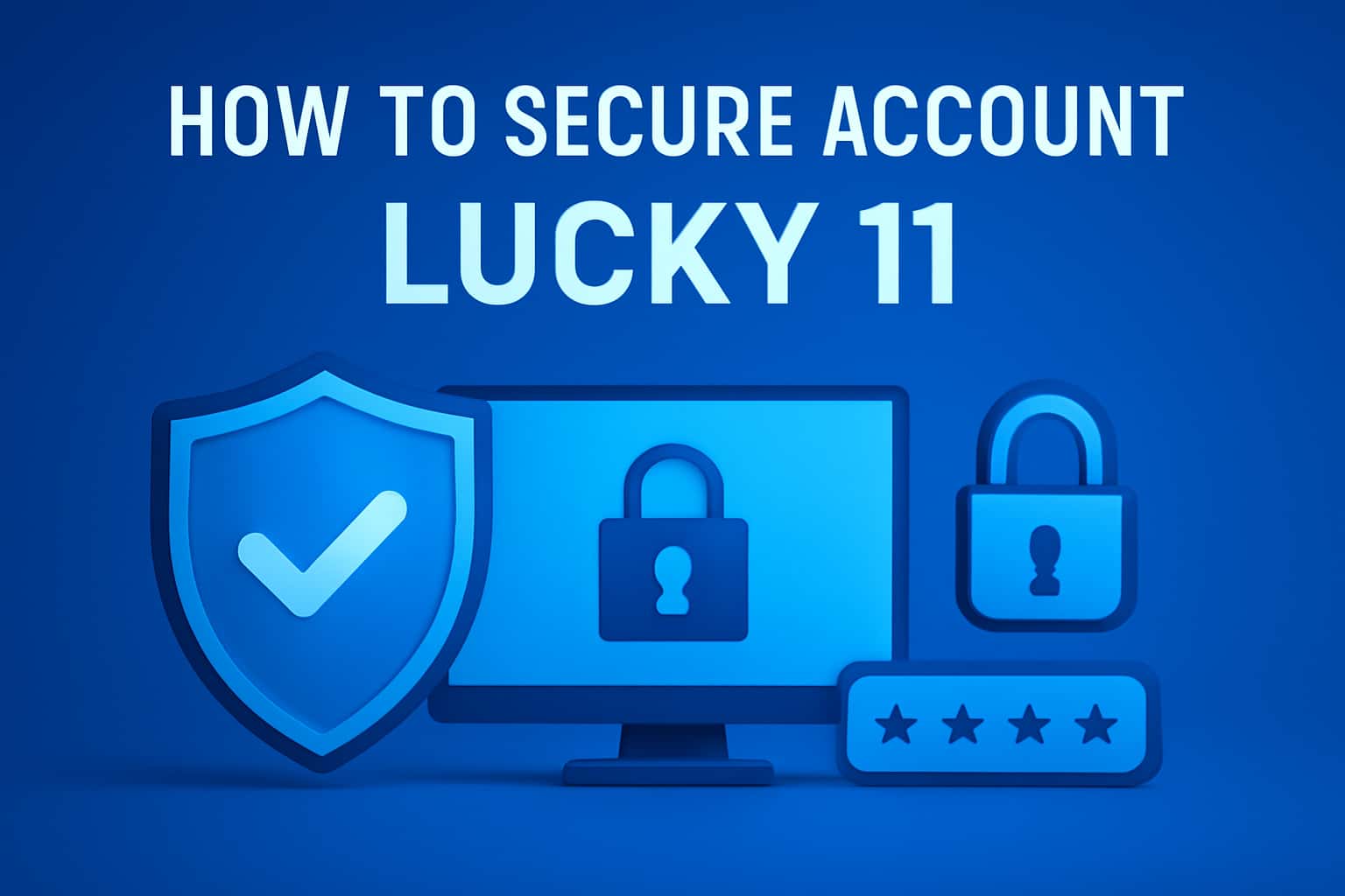 Informational graphic depicting steps to secure a Lucky 11 account.
