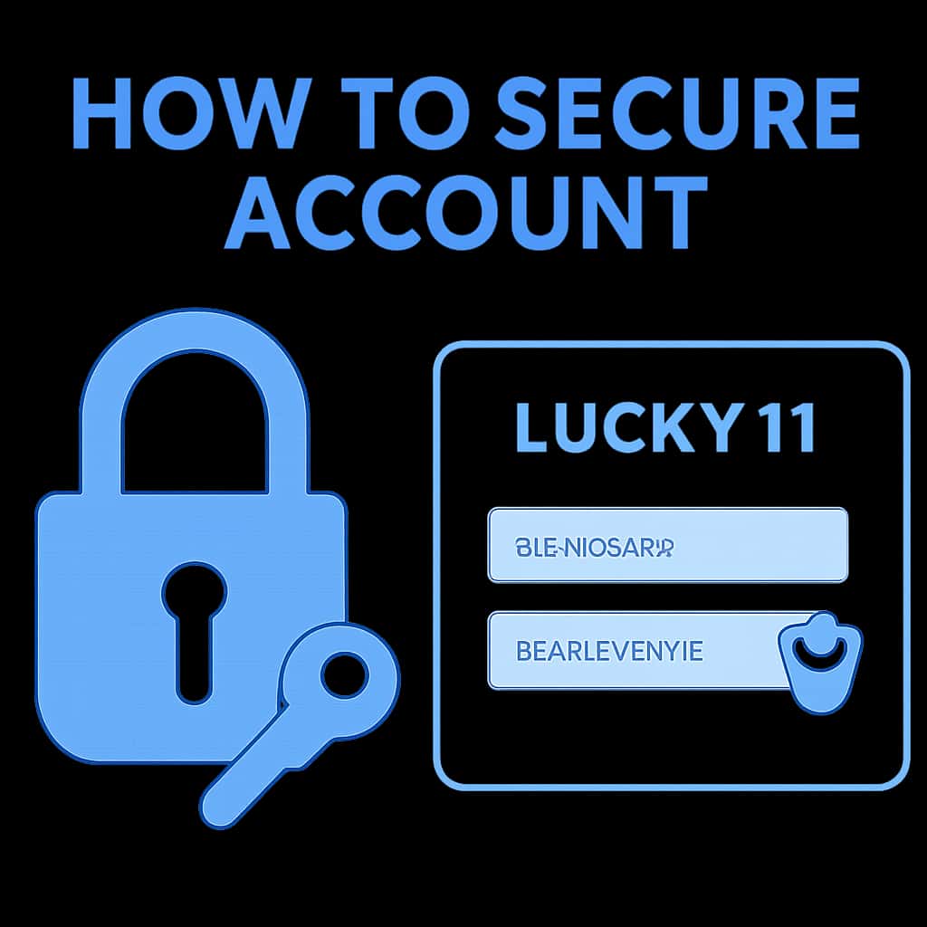 Diagram showing security steps for protecting a Lucky 11 account.