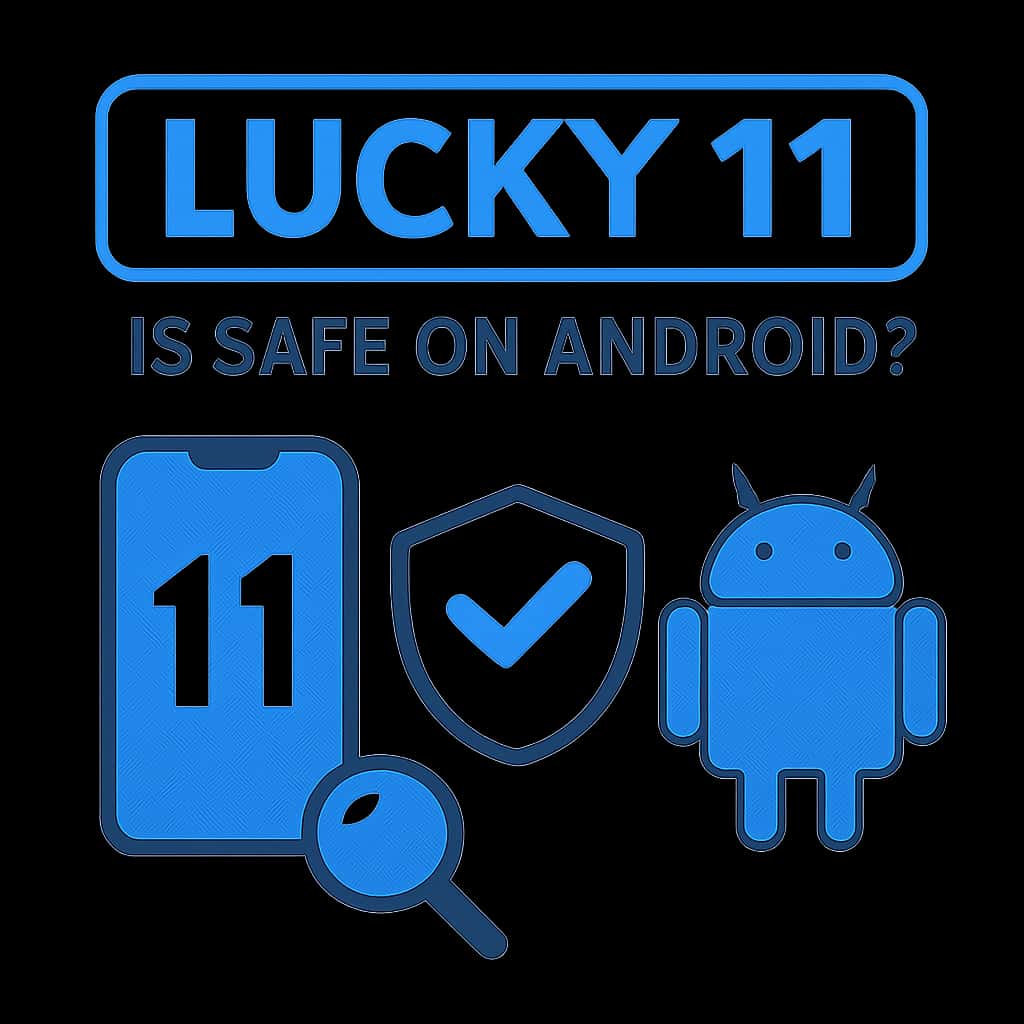 Illustration showing safety protocols for using Lucky 11 on Android.