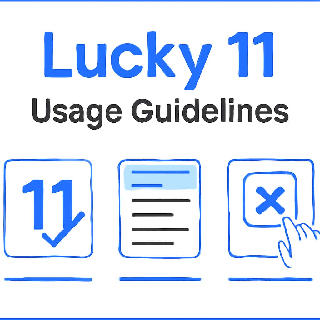 Illustration outlining the essential topics covered in Lucky 11 Usage Guidelines.