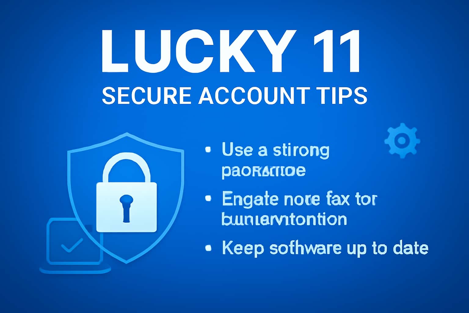 An informative visual representation indicating security measures for Lucky 11 accounts.