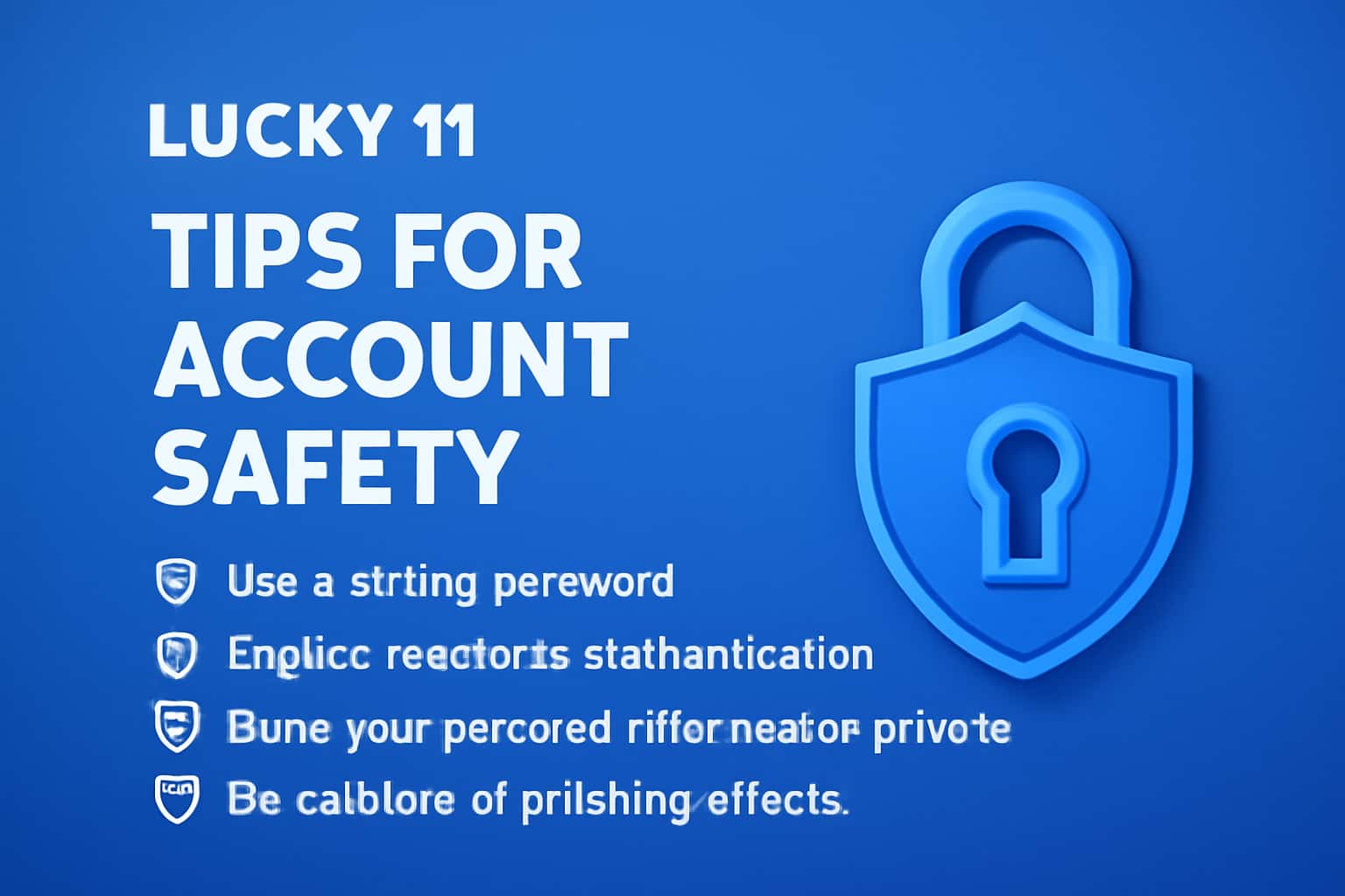 Illustration showing tips for account safety with Lucky 11 branding.